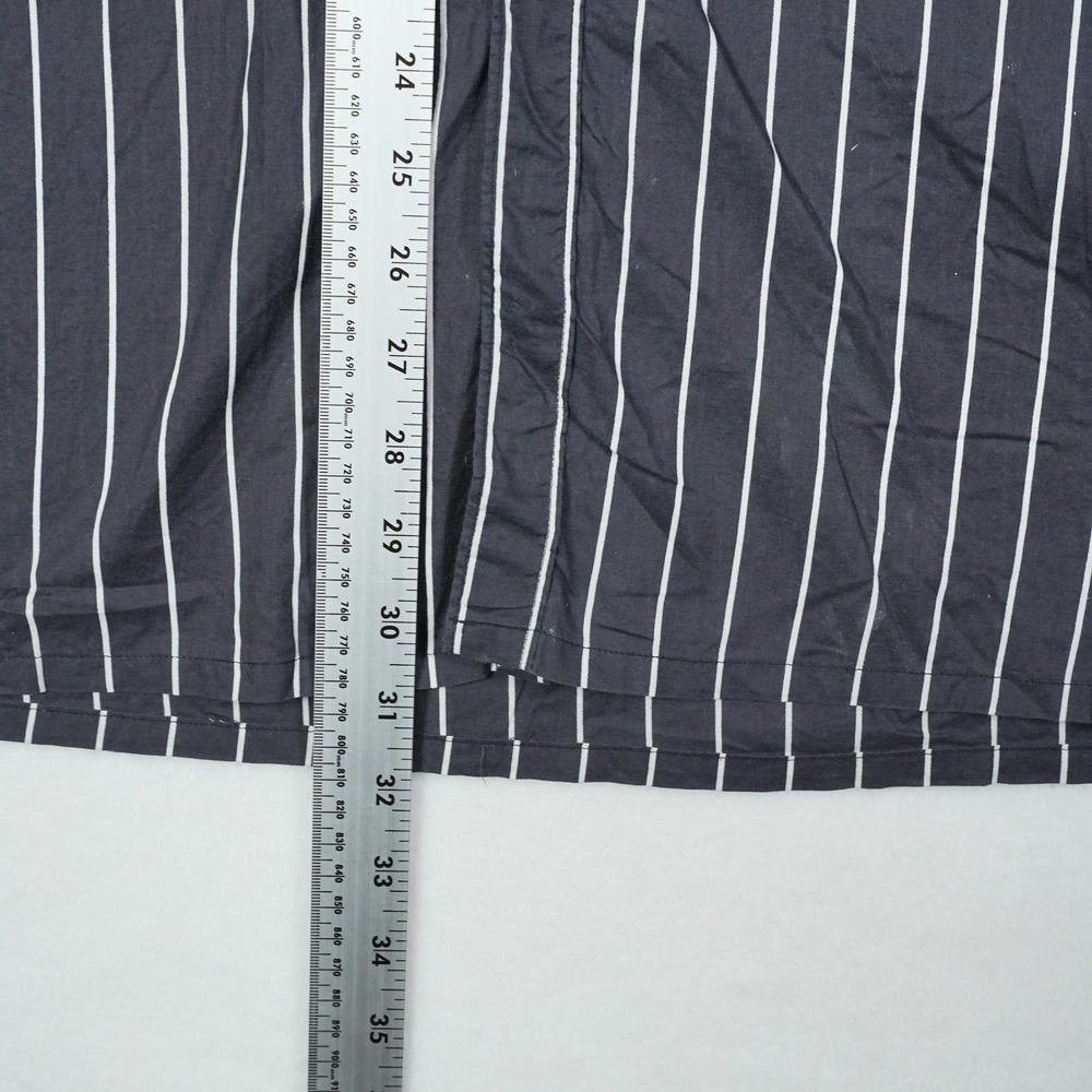 Bocci Mens XL Gray White Striped Cotton Long Sleeve Button Down Shirt XL 17-17.5 - Picture 7 of 8